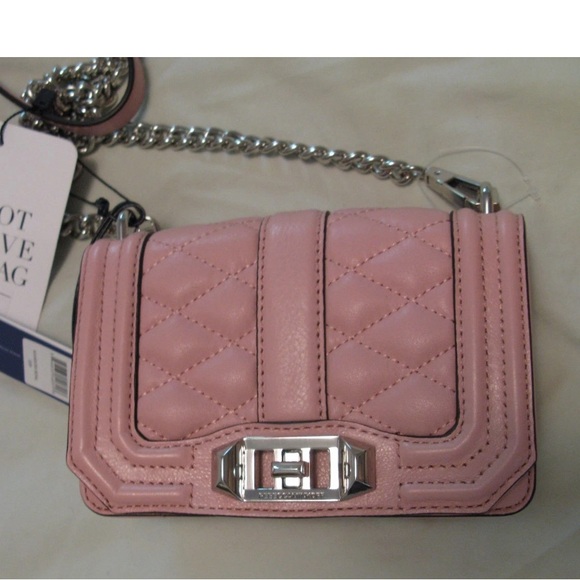 Rebecca Minkoff 'Mini Love' Bag - Primrose Pink w/ Silver Crossbody Clutch NWT - Picture 4 of 8